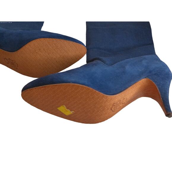 Vintage Candies Denim Twist Navy Indigo Boots Size 6.5 Box READ - Picture 11 of 16